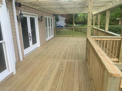 Wood deck construction in Lyndon Kentucky