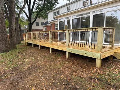 Deck with railing built in Lyndon KY