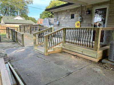 Low deck and steps off a back patio in Pleasure Ridge Park KY