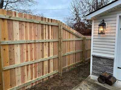 Backyard wood fence in Pleasure Ridge Park Kentucky
